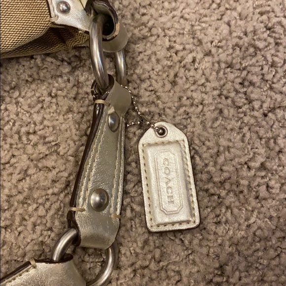 Coach Signature shoulder Handbag Brown Silver - Picture 6 of 16